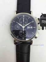 Swiss Fake IWC Schaffhausen Portofino Watch SS Black Dial